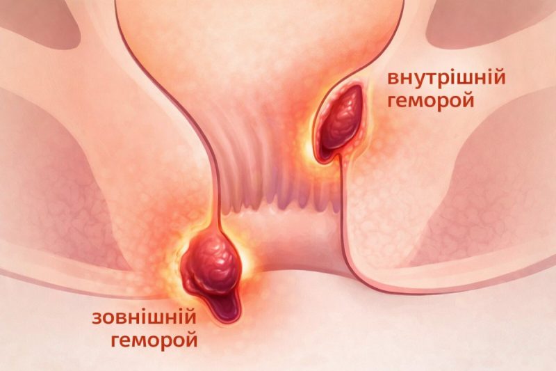 Геморой: види. Зовнішній геморой, внутрішній геморой