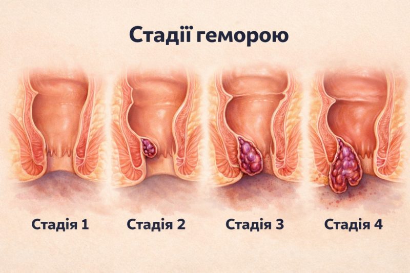 Геморой: стадії. Стадія 1, стадія 2, стадія 3, стадія 4
